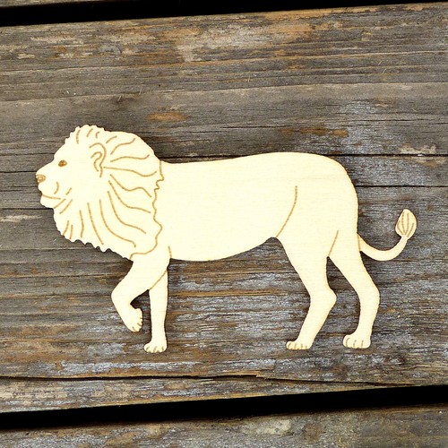 10x Wooden Lion African Walking A Craft Shape 3mm Ply Safari Animals Exotic Cat - Picture 2 of 3