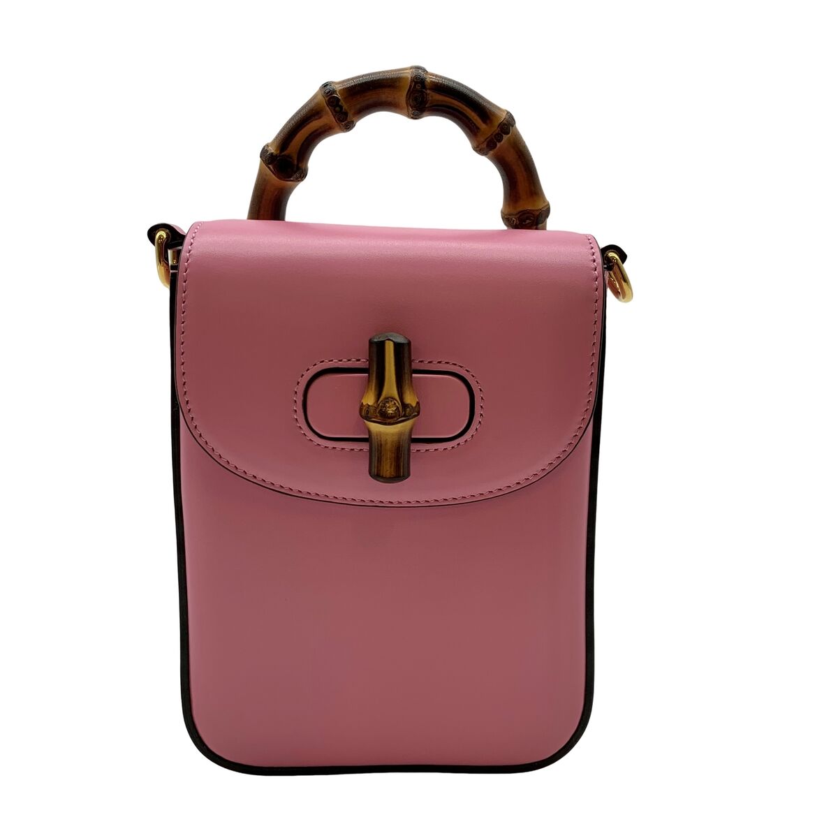 Authentic GUCCI Mini Bamboo 2WAY Hand Bag Shoulder Bag Pink Authentic GUCCI Mini Bamboo 2WAY Hand Bag Shoulder Bag Pink