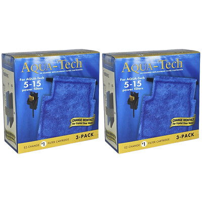 AQUA-TECH 6-PACK 5-15 FILTER CARTRIDGE FISH AQUARIUM PREMIUM Activated Carbon HQ