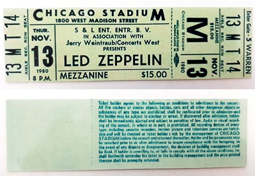 LED ZEPPELIN - MUSIC GROUP Various Reproduction CONCERT TICKETS Individual Sale - 第 36/37 張圖片