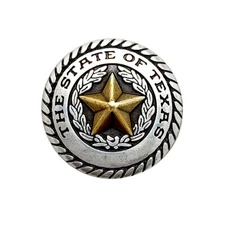 State of Texas Gold Star Conchos Antique Rope Edge 1 inch Conchos screwback