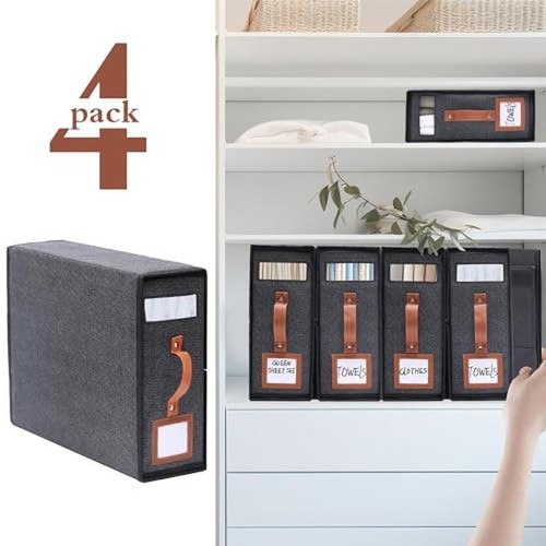 Sheet Organizers Storage Pack Linen Closet Towels Blankets Duvet Covers New - Picture 6 of 7