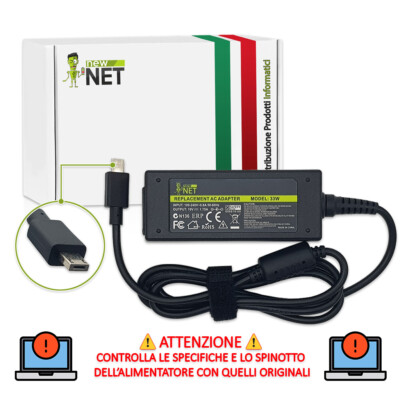 Caricabatterie Per Asus Eee PC 1225B – 19V 2.1A, 40W, Punta 2.5x0.7mm, Compatibile