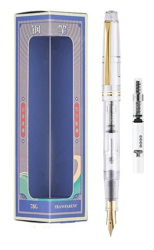 pilot 78g fountain pen Clear Crystal body EF nib Japan boxed ink converter