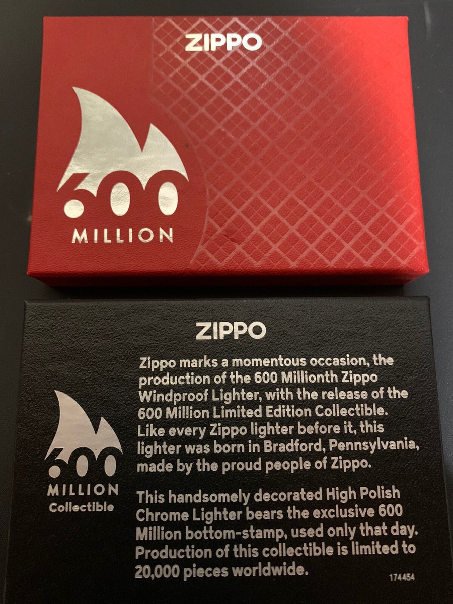 600 MILLION LIMITED EDITION ZIPPO LIGHTER MINT IN BOX xxxxx/20000