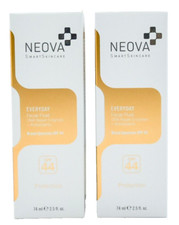 Neova EVERYDAY Facial Fluid Broad Spectrum SPF 44 2.5 fl oz/74 ml NIB  2-Pack 