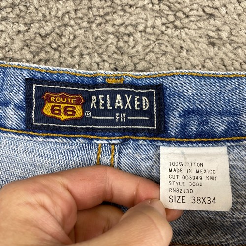 Route 66 Relaxed Fit Straight Denim Jeans Men's Size 38X34 Blue Medium Wash - Picture 7 of 10