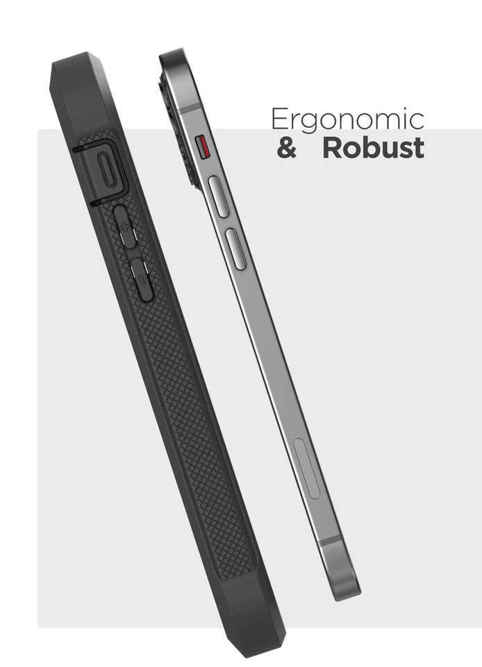 iPhone 12 Case w Built-in Screen Protector and Belt Clip Holster - Black - Image 2 of 4