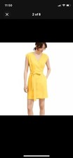 Everlane The Japanese GoWeave Short-Sleeve Mini Wrap Butter Yellow Dress