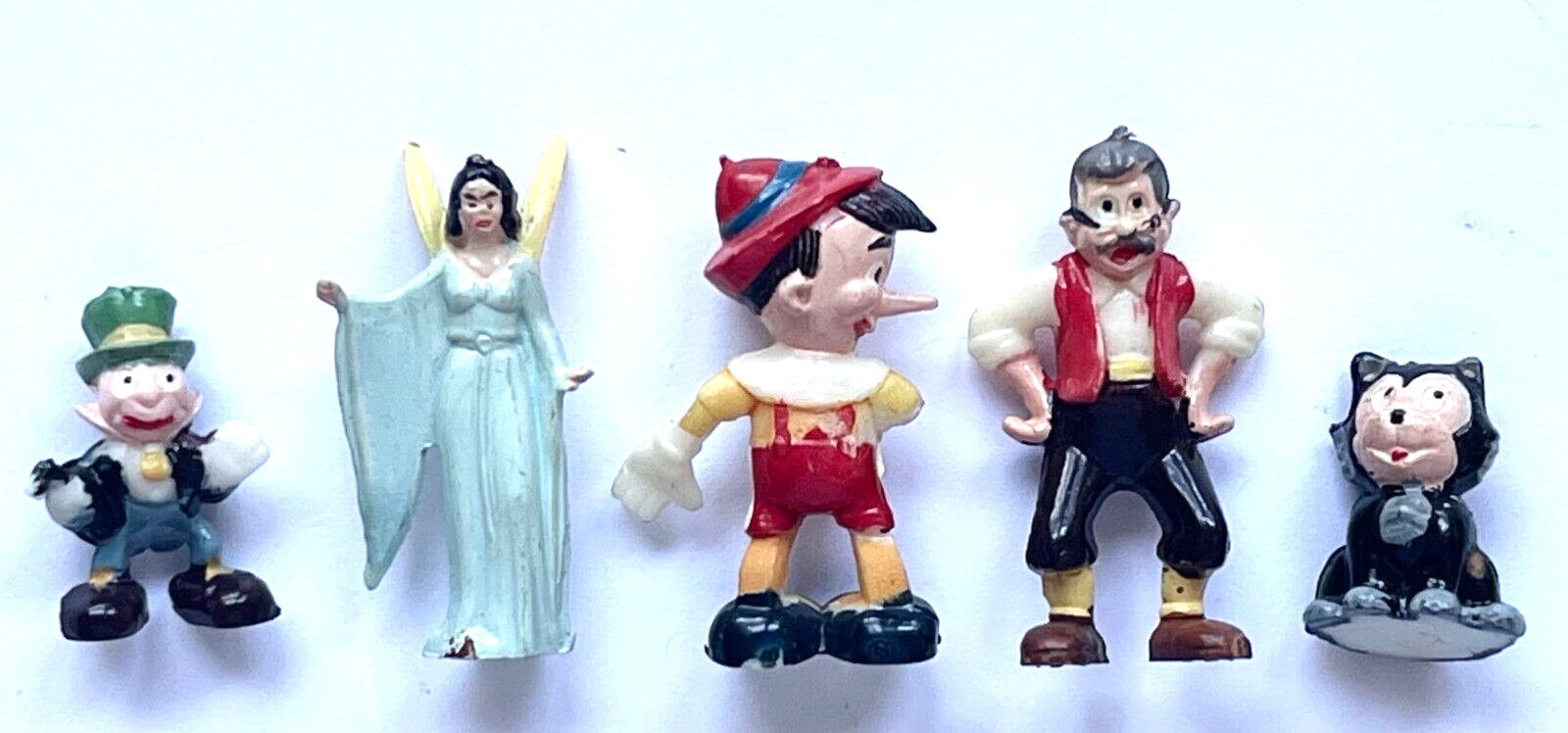 VINTAGE 1960's MARX TOYS DISNEYKINS PINOCCHIO, GEPPETTO, FIGARO, JIMINY