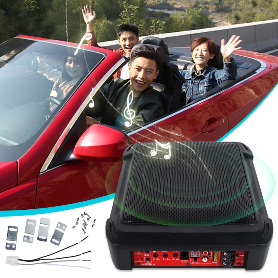 12" 1000 Watt Untersitz-Aktiv-Subwoofer + Kabelset Auto Verstärker Lautsprecher - Bild 4 von 4