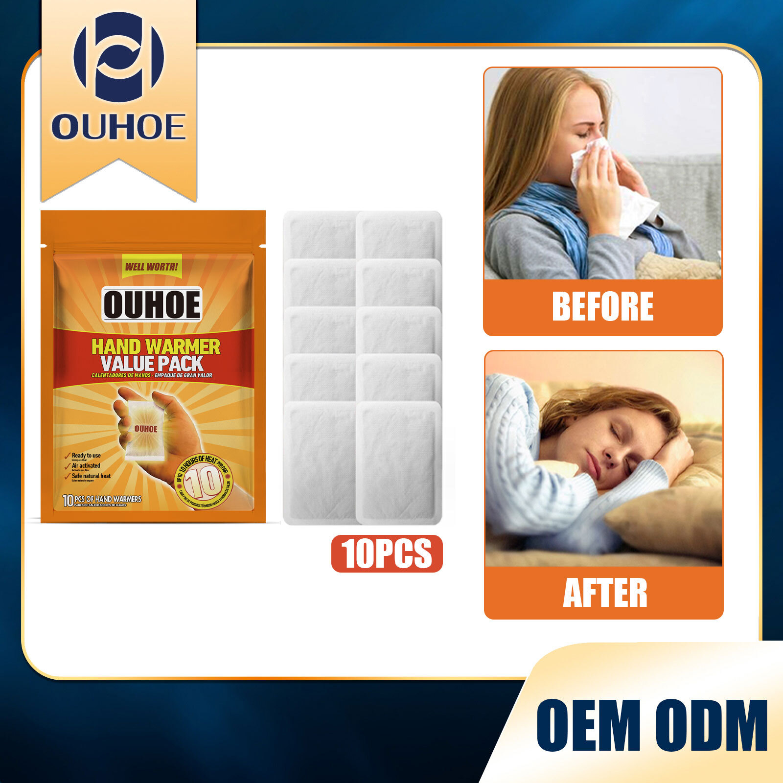 10pcs Hand Warmers Safe Natural Odorless Heat Free Shipping New