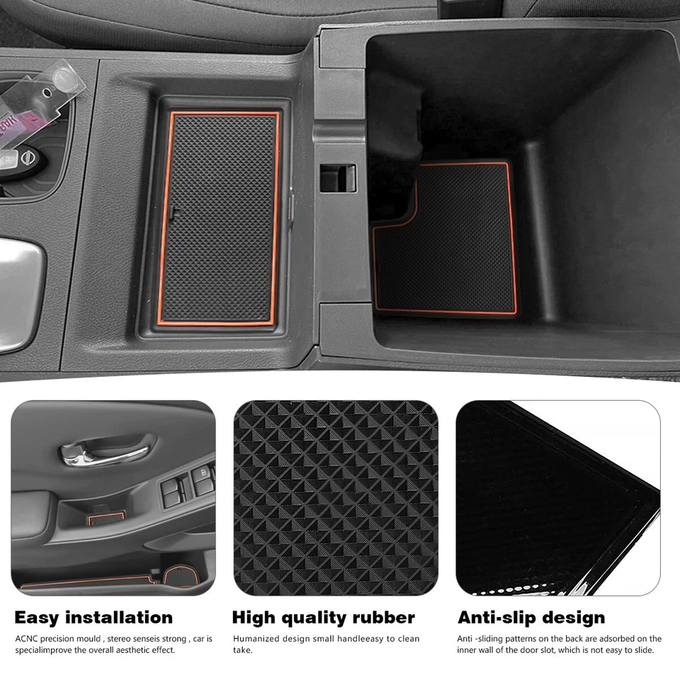 Alfombrillas consola central Auovo compatibles con Nissan Frontier 2022+ (ajuste naranja) Foto 4 de 4