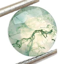 Natural Garden Moss Agate Faceted Cut Round Shape 7x7x3 Healing Gemstone 1Ct.