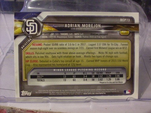 2018 Bowman Chrome Prospects Baseball Card Singles (YOU PICK CARDS) - Picture 30 of 102