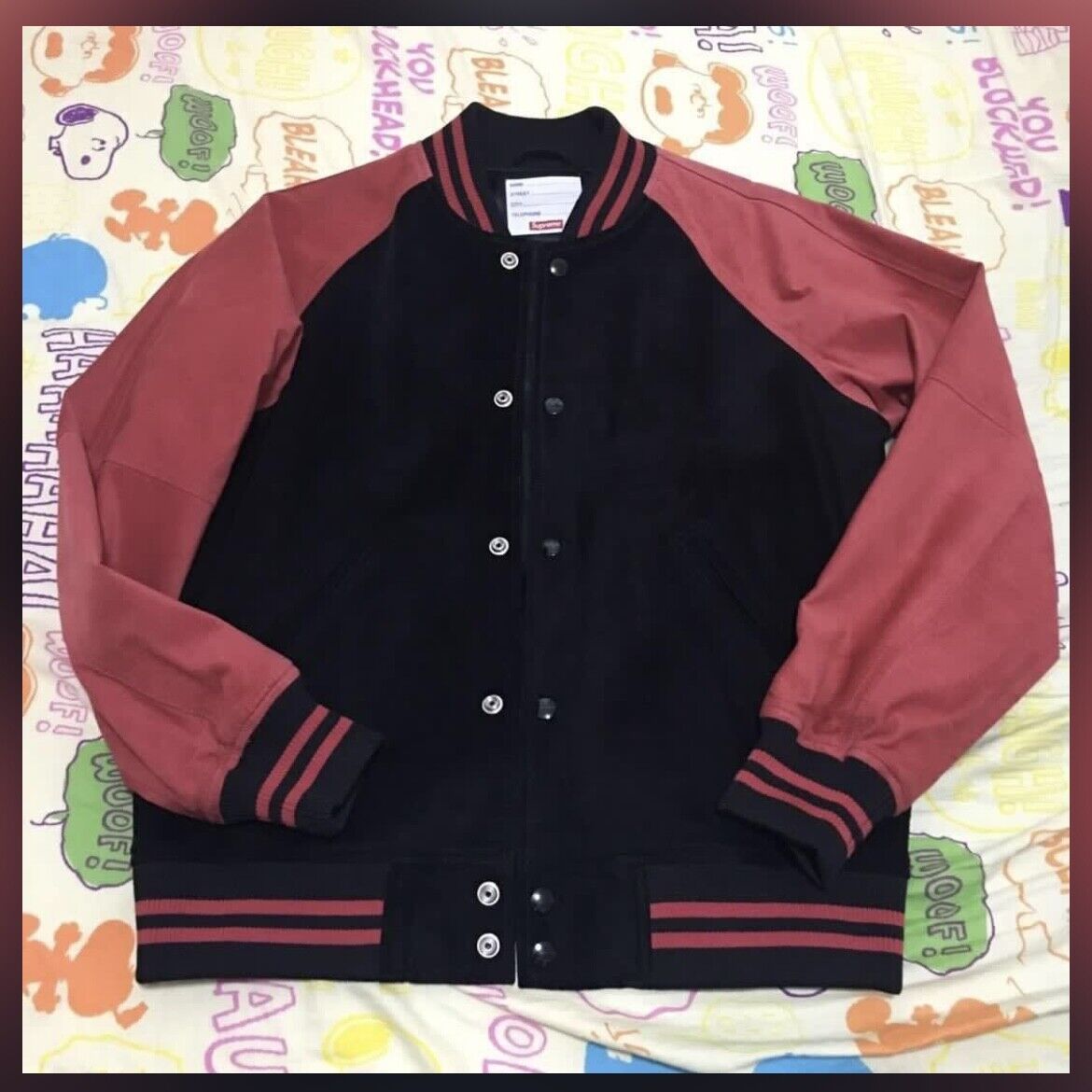 SUPREME SS17 Suede Varsity Jacket Red size Small MINT condition