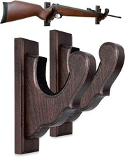 Single Rifle Shotgun Gun Wall Mount Display Rack Gun Hanger Wood for Indoor Safe