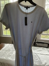 nwt tommy hilfiger women T Shirt Crew Neck Dress Light Blue M