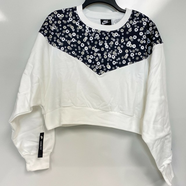 Nike Floral-print Crop Sweatshirt Size 