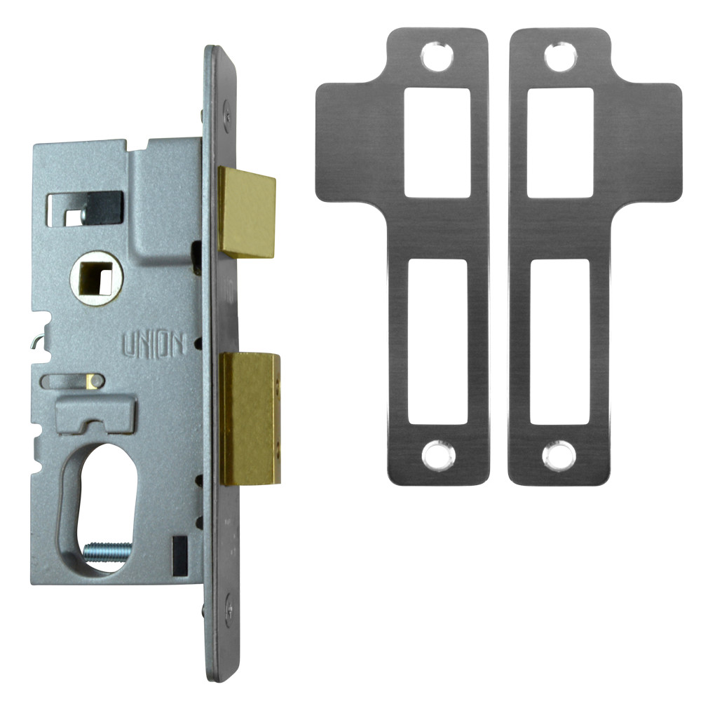 Union ASSA ABLOY - L2214 Satin Chrome Aluminium Door Lock Mortice Oval Sashcase