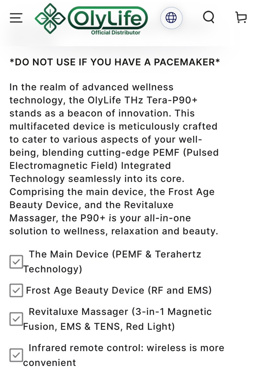 OLYLIFE THZ TERA P90+ (THZ+ PEMF +EMS ) THERAPY and BEAUTY OLYLIFE THZ TERA P90+ (THZ+ PEMF +EMS ) THERAPY and BEAUTY