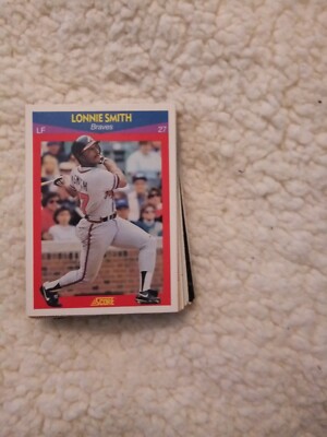 M17d3 BASEBALL Trade Card Score 1990 Nr 82 Lonnie Smith 
