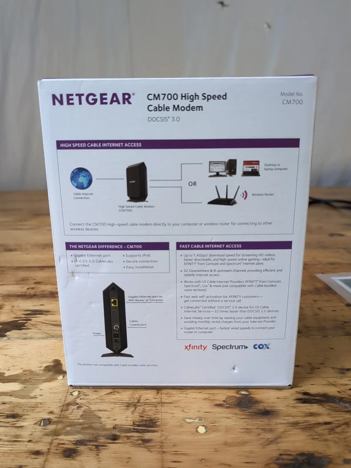Netgear Cm700 High Speed Cable Modem DOCSIS 3.0 - Image 2 of 4