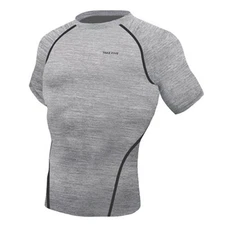 Take Five Mens Skin Tight Compression Base Layer Running Shirt S~2XL Gray NT049