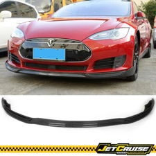Fits 12-16 Tesla Model S JC Style Front Bumper Lip Splitter Carbon Fiber