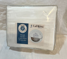 CAL- KING Sheet Set 1800 series 100 Brushed microfiber Ultra soft White