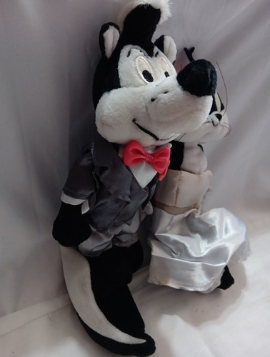 RARO Vintage 1999 Warner Bros Studio Penelope Bride Pepe Le Pew Bean Bag GIOCATTOLO - Foto 3 di 10