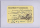 U.S. Senator John F. Kennedy Senate Chamber Pass w/ Stamped Signature