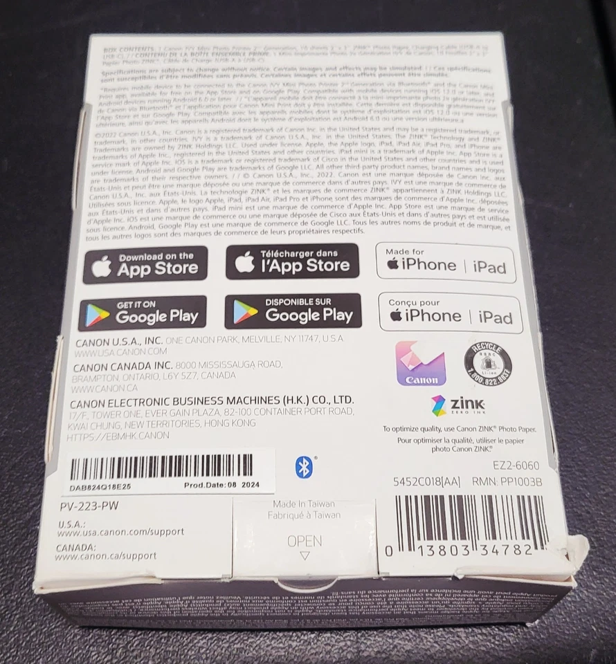 Canon Ivy Mini Photo Printer 2nd Generation Pure White W 20 Sheet Photo Pack - Image 4 of 4