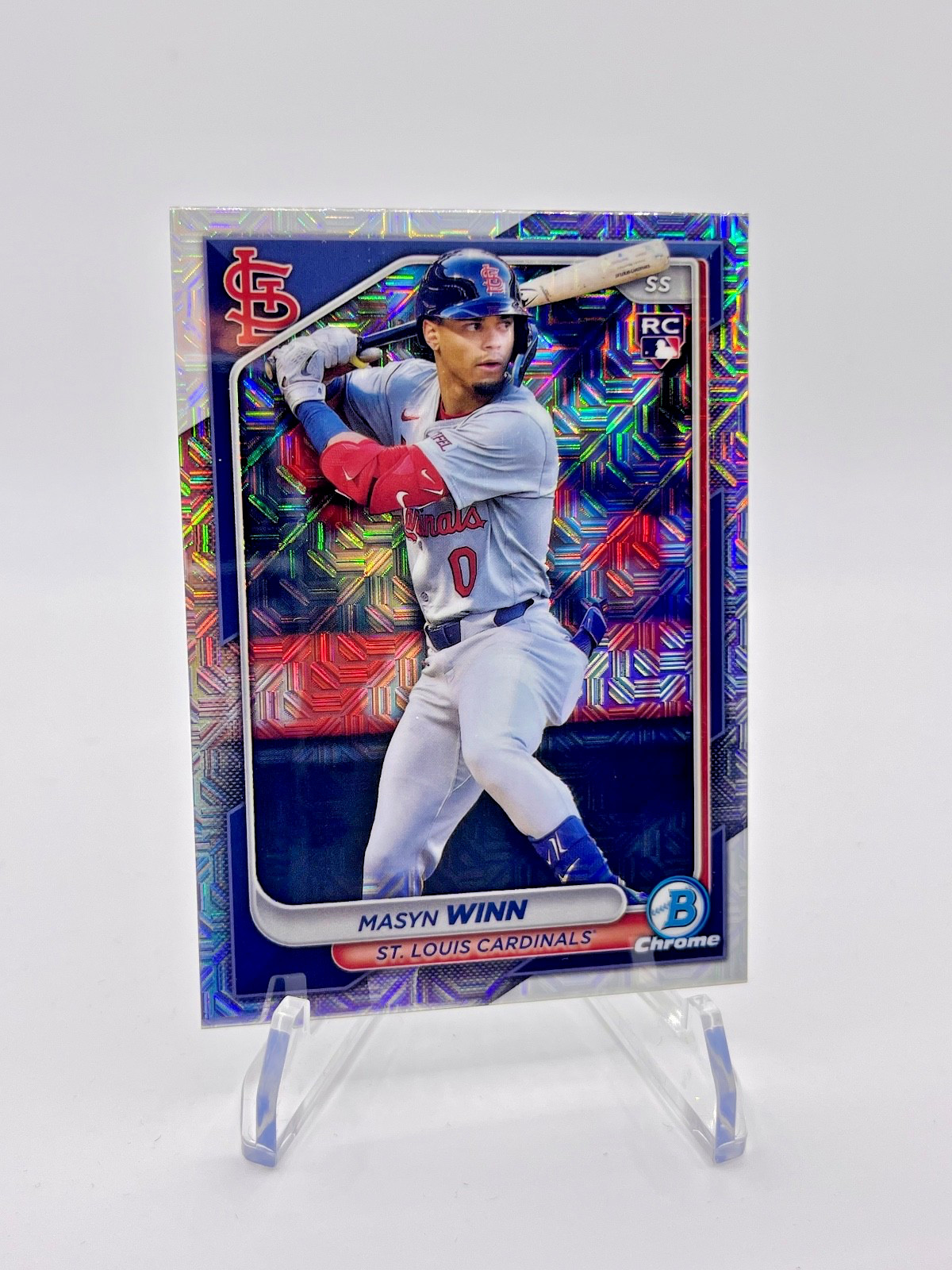 Masyn Winn 2024 Bowman Chrome  Mojo Refractor RC #61 St. Louis Cardinals