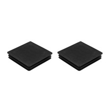 2Pcs Square Plastic Plugs, 100 x 100mm PE Pipe Tubing End Caps for Tube, Black