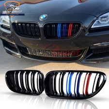 Gloss Black M-color Front Kidney Grill For 2012-18 Bmw F06 F12 F13 M6 650i 640i