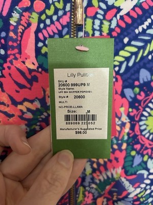 Lilly Pulitzer UPF 50+ Skipper Popover Full Zip Sweatshirt Women s M