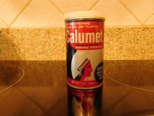 Vintage Calumet Baking Powder 7 oz. Tin✨Red w Indian✨Very Nice - Fast Shipping!