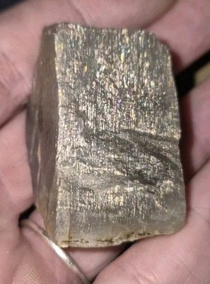 Rainbow Lattice Sunstone & Black Moonstone Raw Crystal Freeform Display Piece 