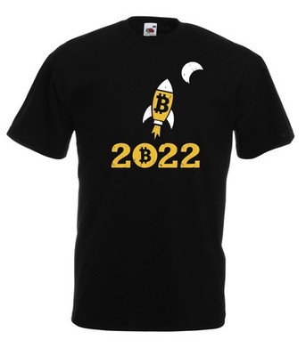 BTC Bitcoin Blockchain Crypto to the Moon schwarze T-Shirt  -N/567-SW