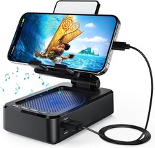 Cell Phone Stand with Wireless Bluetooth Speaker and Charging, Anti-Slip Base HD