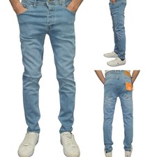 Zeus Waist 30 Mens Jeans Slim Leg Stretch Denim Lightwash Trousers Pants