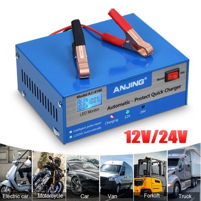 Profi 400AH Intelligente KFZ Auto Batterie Ladegerät Impuls Reparatur 12V-24V