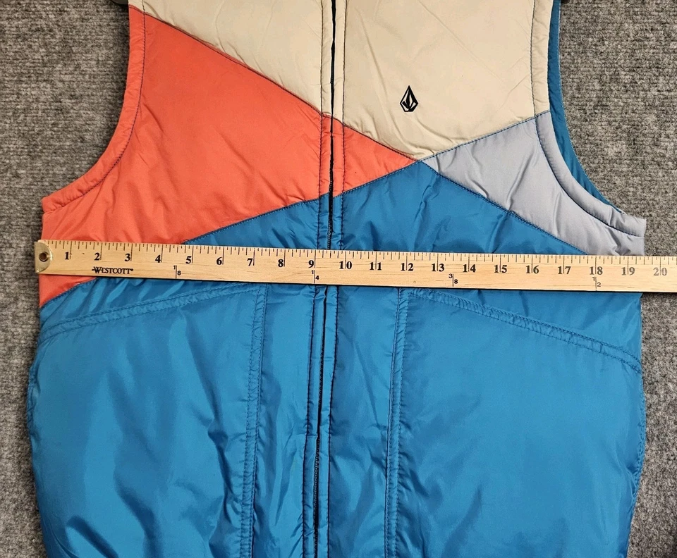 Volcom Puffer Vest Mens Small Multicolor Colorblock Outdoor Insulated - Image 3 of 4