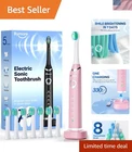 Waterproof Travel Sonic Toothbrush - 8 Heads, Rechargeable & Lightweight Design