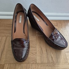 Geox Respira Dori Pumps Keilabsatz Wedges Damen Dunkelrot Leder 39 Bordeaux