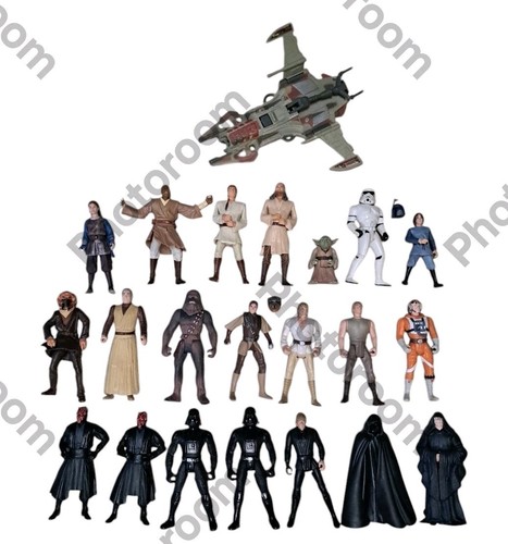Lot Of 20 Vintage Star Wars Action Figures + Vehicle Kenner Hasbro 90s 2000s