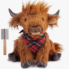 Chongker Realistic Weighted Plush Stuffed Animal Highland Cow - READ DESCRIPTION