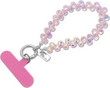 Cute Phone Wrist Strap Chic Beaded Cellphone Lanyard with Tether Tab Phone Charm
