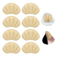 4 Pairs Heel Grips 0.28" Thick Heel Cushion Pads Cushion Liners, Dark White